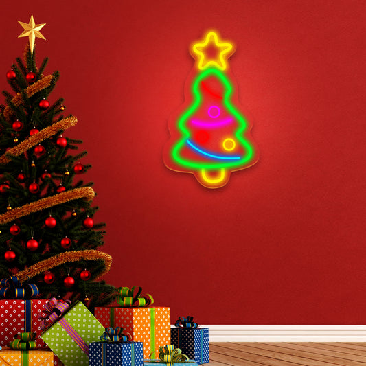 Signe du néon d'arbre de Noël