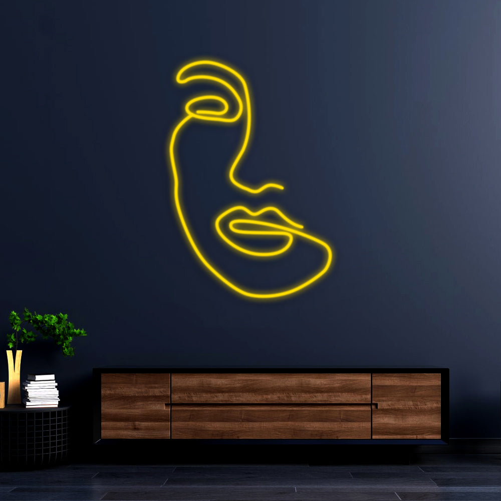 Funny Neon Signs Fille visage